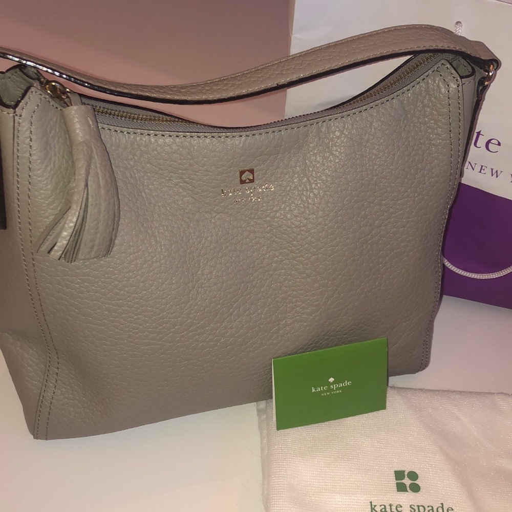 EUC Kate Spade Taupe Leather Shoulder Bag